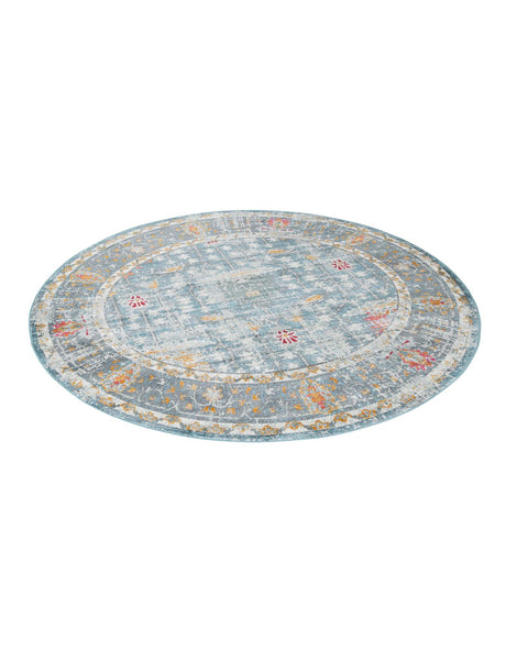Blue 8' 2 x 8' 2 Paragon Round Area Rug 100% Polypropylene Colorful Vivid Boho Style Modern Carpet for Unique Interiors for Sale at Rug Engine