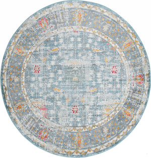 Blue 8' 2 x 8' 2 Paragon Round Area Rug 100% Polypropylene Colorful Vivid Boho Style Modern Carpet for Unique Interiors for Sale at Rug Engine