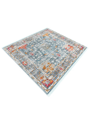 Blue 5' 5 x 5' 5 Paragon Square Area Rug 100% Polypropylene Colorful Vivid Boho Style Modern Carpet for Unique Interiors for Sale at Rug Engine