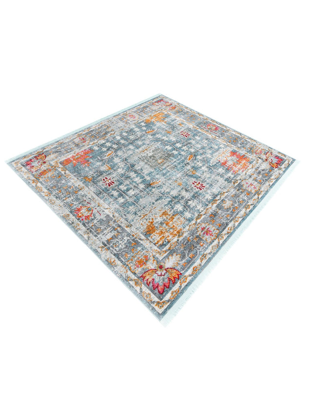 Blue 5' 5 x 5' 5 Paragon Square Area Rug 100% Polypropylene Colorful Vivid Boho Style Modern Carpet for Unique Interiors for Sale at Rug Engine