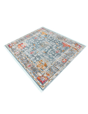 Blue 5' 5 x 5' 5 Paragon Square Area Rug 100% Polypropylene Colorful Vivid Boho Style Modern Carpet for Unique Interiors for Sale at Rug Engine