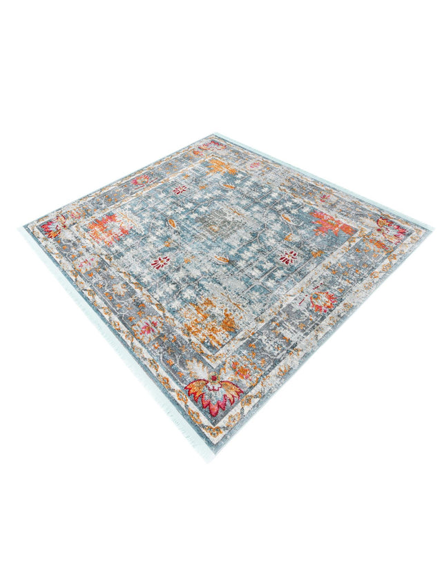 Blue 5' 5 x 5' 5 Paragon Square Area Rug 100% Polypropylene Colorful Vivid Boho Style Modern Carpet for Unique Interiors for Sale at Rug Engine