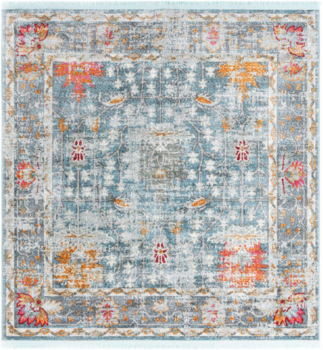 Blue 5' 5 x 5' 5 Paragon Square Area Rug 100% Polypropylene Colorful Vivid Boho Style Modern Carpet for Unique Interiors for Sale at Rug Engine