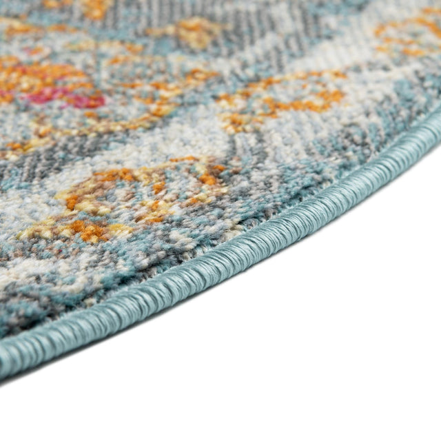 Blue 8' 2 x 10' Paragon Oval Area Rug 100% Polypropylene Colorful Vivid Boho Style Modern Carpet for Unique Interiors for Sale at Rug Engine
