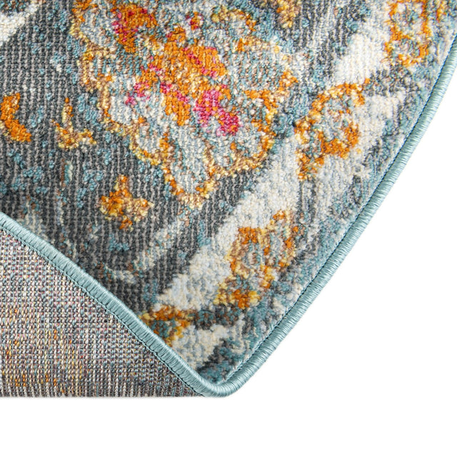 Blue 5' 5 x 8' Paragon Oval Area Rug 100% Polypropylene Colorful Vivid Boho Style Modern Carpet for Unique Interiors for Sale at Rug Engine