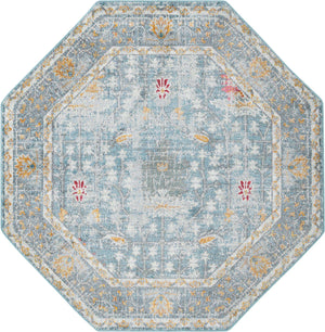 Blue 8' 2 x 8' 2 Paragon Octagon Area Rug 100% Polypropylene Colorful Vivid Boho Style Modern Carpet for Unique Interiors for Sale at Rug Engine