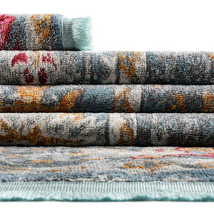 Blue 2' 7 x 10' Paragon Runner Area Rug 100% Polypropylene Colorful Vivid Boho Style Modern Carpet for Unique Interiors for Sale at Rug Engine