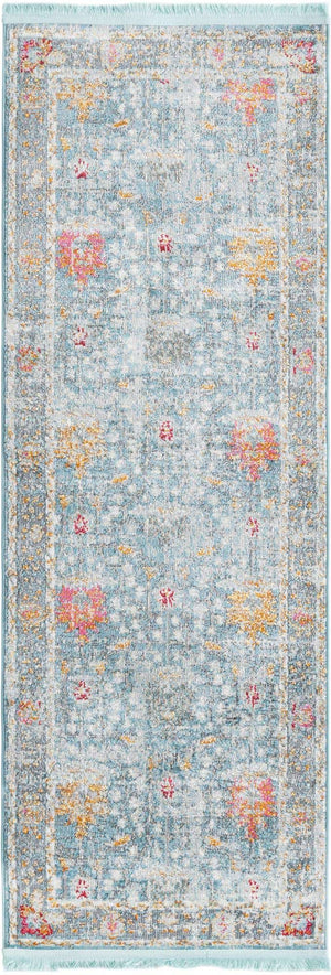 Blue 2' 2 x 6' Paragon Runner Area Rug 100% Polypropylene Colorful Vivid Boho Style Modern Carpet for Unique Interiors for Sale at Rug Engine