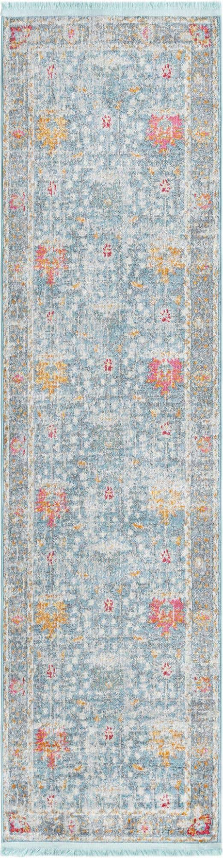 Blue 2' 2 x 8' Paragon Runner Area Rug 100% Polypropylene Colorful Vivid Boho Style Modern Carpet for Unique Interiors for Sale at Rug Engine