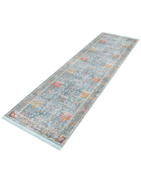 Blue 2' 7 x 10' Paragon Runner Area Rug 100% Polypropylene Colorful Vivid Boho Style Modern Carpet for Unique Interiors for Sale at Rug Engine