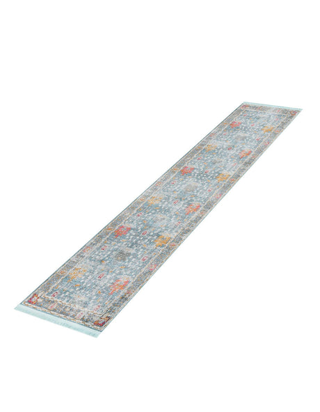 Blue 2' 7 x 12' Paragon Runner Area Rug 100% Polypropylene Colorful Vivid Boho Style Modern Carpet for Unique Interiors for Sale at Rug Engine