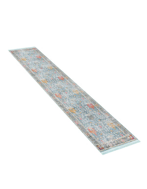 Blue 2' 7 x 12' Paragon Runner Area Rug 100% Polypropylene Colorful Vivid Boho Style Modern Carpet for Unique Interiors for Sale at Rug Engine
