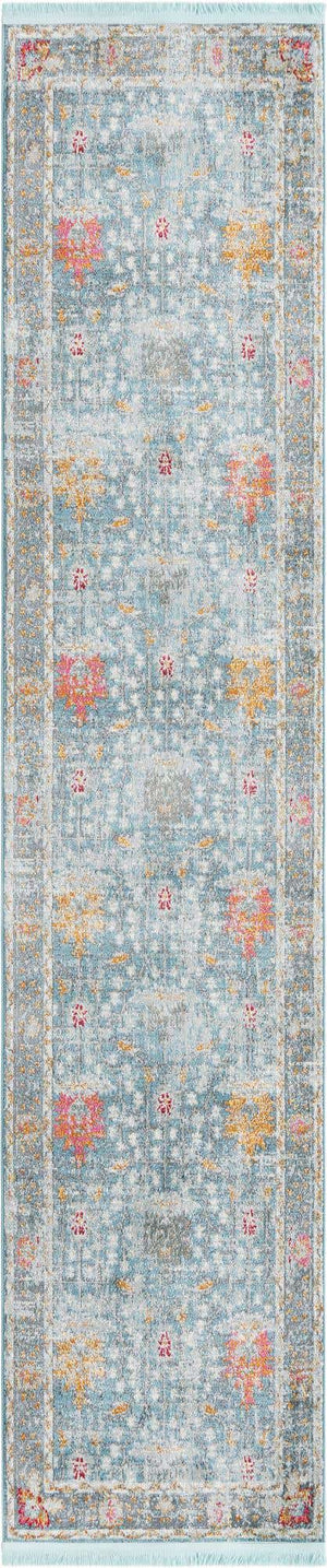 Blue 2' 7 x 12' Paragon Runner Area Rug 100% Polypropylene Colorful Vivid Boho Style Modern Carpet for Unique Interiors for Sale at Rug Engine