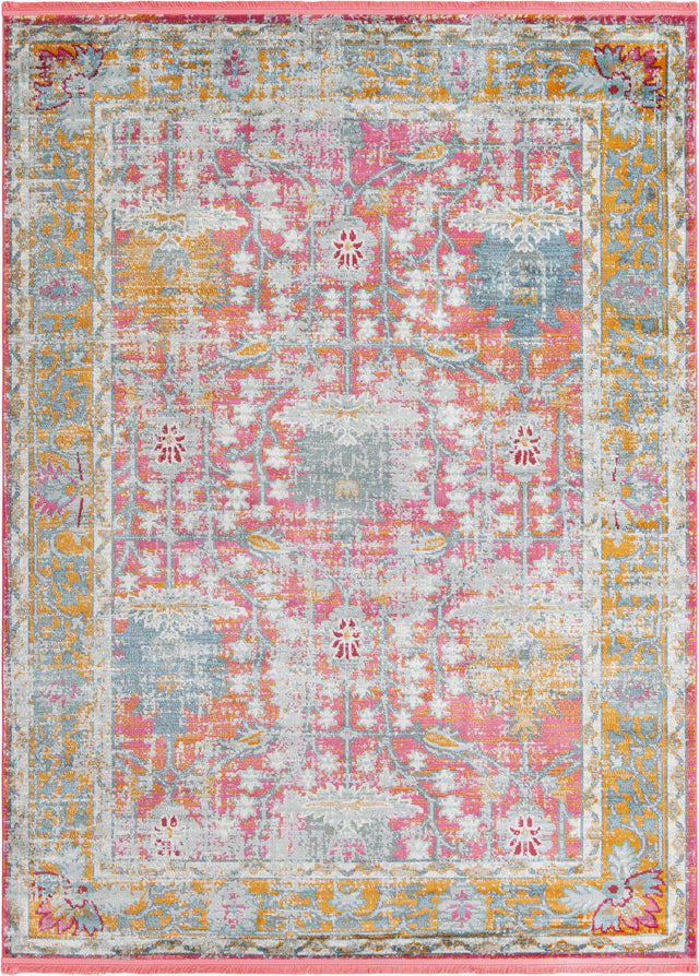 Pink 9' x 12' Paragon Rectangle Area Rug 100% Polypropylene Colorful Vivid Boho Style Modern Carpet for Unique Interiors for Sale at Rug Engine