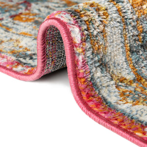 Pink 8' 2 x 11' Paragon Rectangle Area Rug 100% Polypropylene Colorful Vivid Boho Style Modern Carpet for Unique Interiors for Sale at Rug Engine