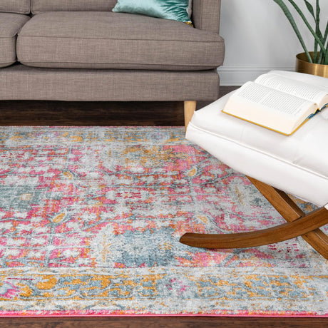 Pink 9' x 12' Paragon Rectangle Area Rug 100% Polypropylene Colorful Vivid Boho Style Modern Carpet for Unique Interiors for Sale at Rug Engine