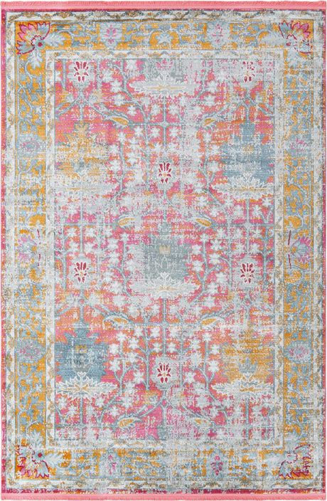 Pink 5' 5 x 8' Paragon Rectangle Area Rug 100% Polypropylene Colorful Vivid Boho Style Modern Carpet for Unique Interiors for Sale at Rug Engine