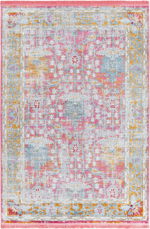 Pink 4' 3 x 6' Paragon Rectangle Area Rug 100% Polypropylene Colorful Vivid Boho Style Modern Carpet for Unique Interiors for Sale at Rug Engine