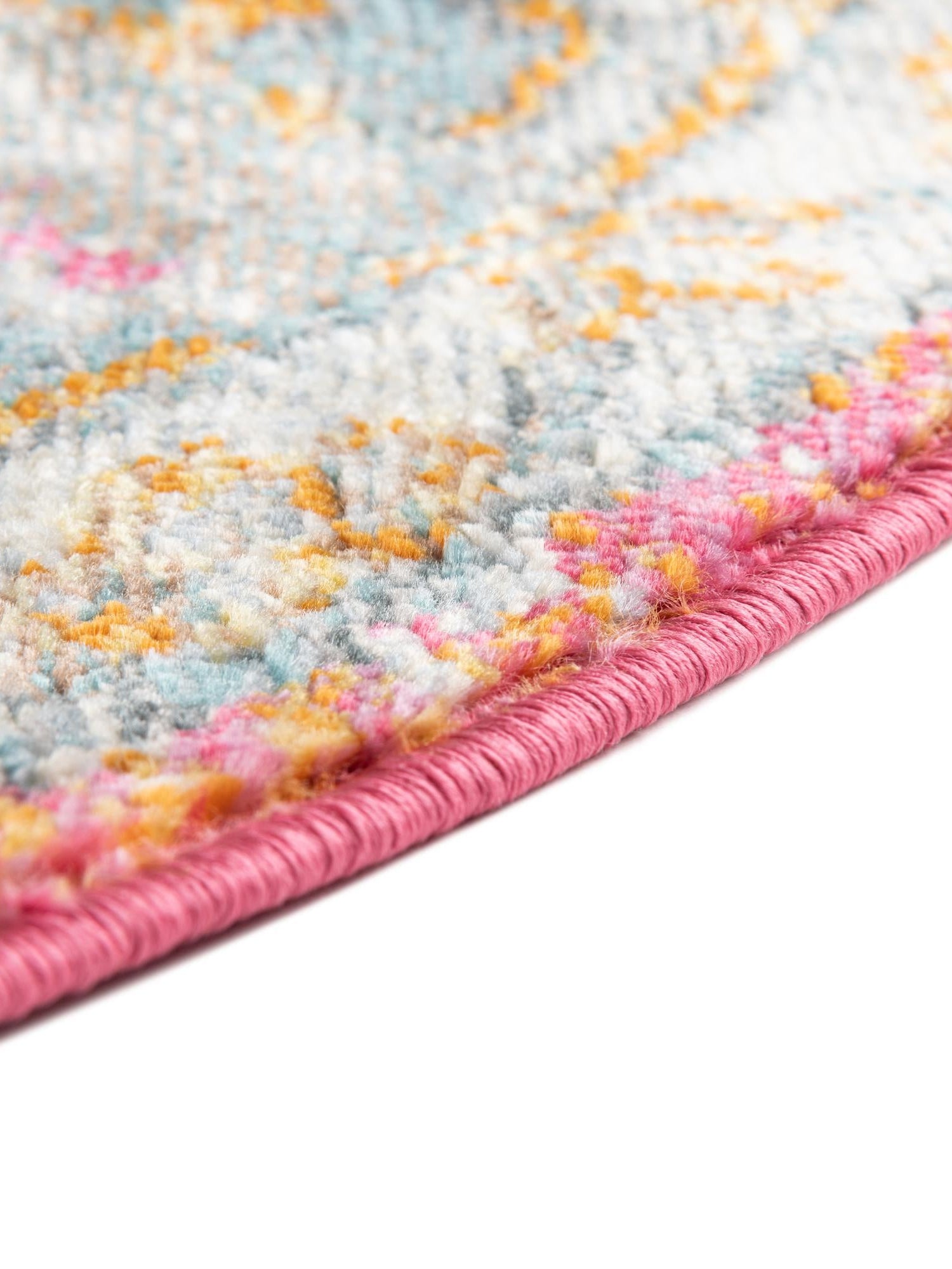 Pink 3' 3 x 3' 3 Paragon Round Area Rug 100% Polypropylene Colorful Vivid Boho Style Modern Carpet for Unique Interiors for Sale at Rug Engine