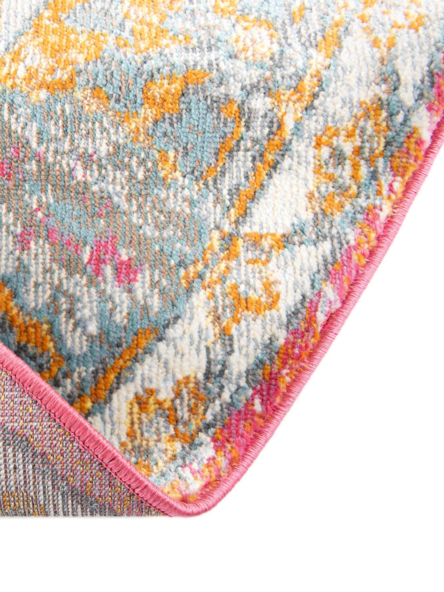 Pink 3' 3 x 3' 3 Paragon Round Area Rug 100% Polypropylene Colorful Vivid Boho Style Modern Carpet for Unique Interiors for Sale at Rug Engine