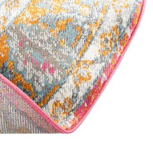 Pink 3' 3 x 3' 3 Paragon Round Area Rug 100% Polypropylene Colorful Vivid Boho Style Modern Carpet for Unique Interiors for Sale at Rug Engine
