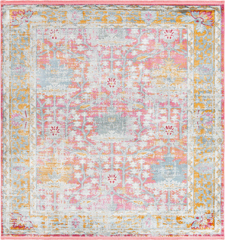Pink 8' 2 x 8' 2 Paragon Square Area Rug 100% Polypropylene Colorful Vivid Boho Style Modern Carpet for Unique Interiors for Sale at Rug Engine