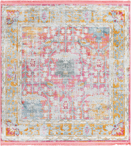 Pink 5' 5 x 5' 5 Paragon Square Area Rug 100% Polypropylene Colorful Vivid Boho Style Modern Carpet for Unique Interiors for Sale at Rug Engine
