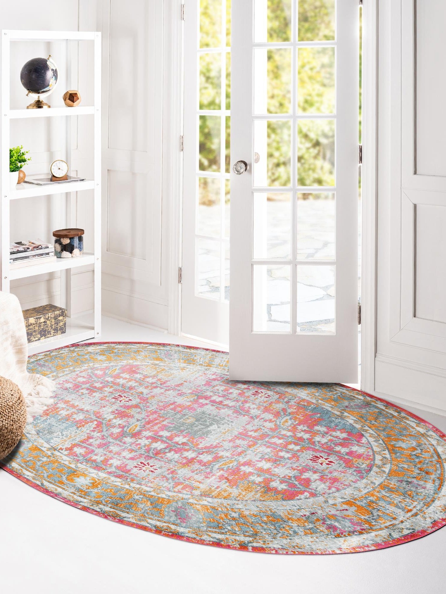 Pink 3' 3 x 5' 3 Paragon Oval Area Rug 100% Polypropylene Colorful Vivid Boho Style Modern Carpet for Unique Interiors for Sale at Rug Engine