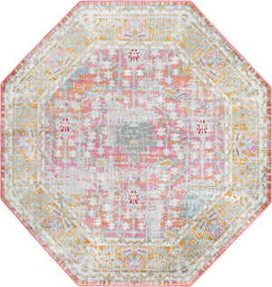 Pink 8' 2 x 8' 2 Paragon Octagon Area Rug 100% Polypropylene Colorful Vivid Boho Style Modern Carpet for Unique Interiors for Sale at Rug Engine