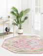 Pink 8' 2 x 8' 2 Paragon Octagon Area Rug 100% Polypropylene Colorful Vivid Boho Style Modern Carpet for Unique Interiors for Sale at Rug Engine