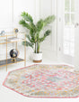 Pink 4' x 4' Paragon Octagon Area Rug 100% Polypropylene Colorful Vivid Boho Style Modern Carpet for Unique Interiors for Sale at Rug Engine
