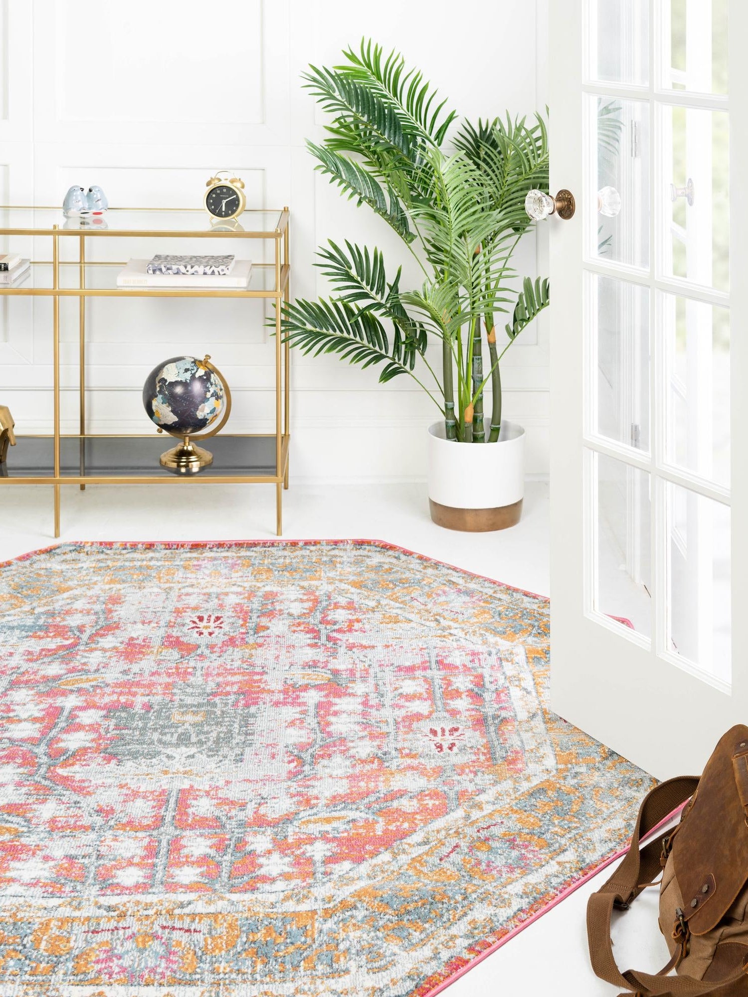 Pink 8' 2 x 8' 2 Paragon Octagon Area Rug 100% Polypropylene Colorful Vivid Boho Style Modern Carpet for Unique Interiors for Sale at Rug Engine