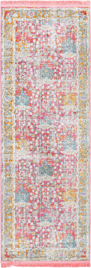 Pink 2' 2 x 6' Paragon Runner Area Rug 100% Polypropylene Colorful Vivid Boho Style Modern Carpet for Unique Interiors for Sale at Rug Engine
