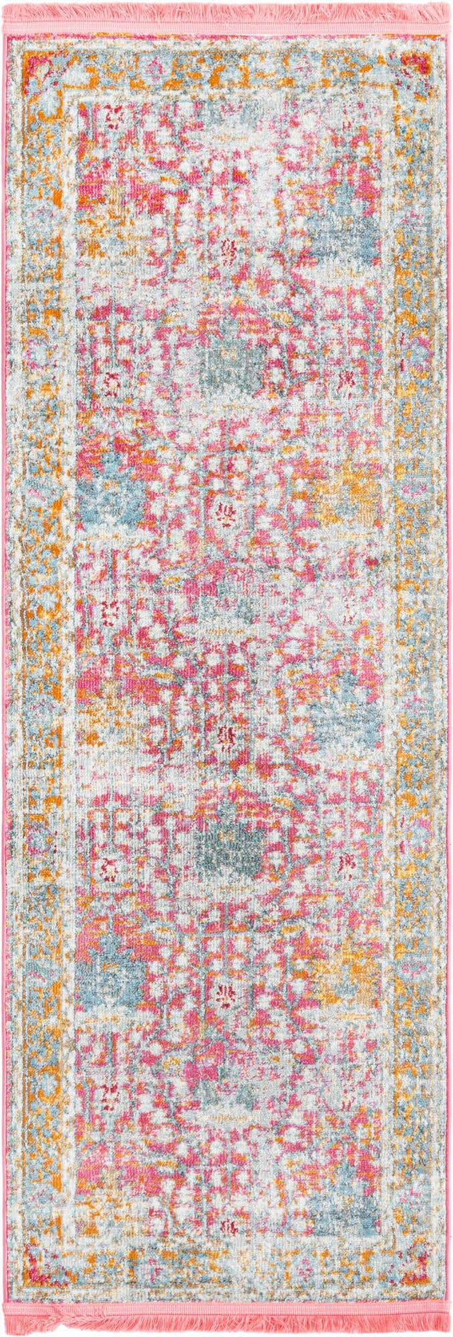 Pink 2' 2 x 6' Paragon Runner Area Rug 100% Polypropylene Colorful Vivid Boho Style Modern Carpet for Unique Interiors for Sale at Rug Engine