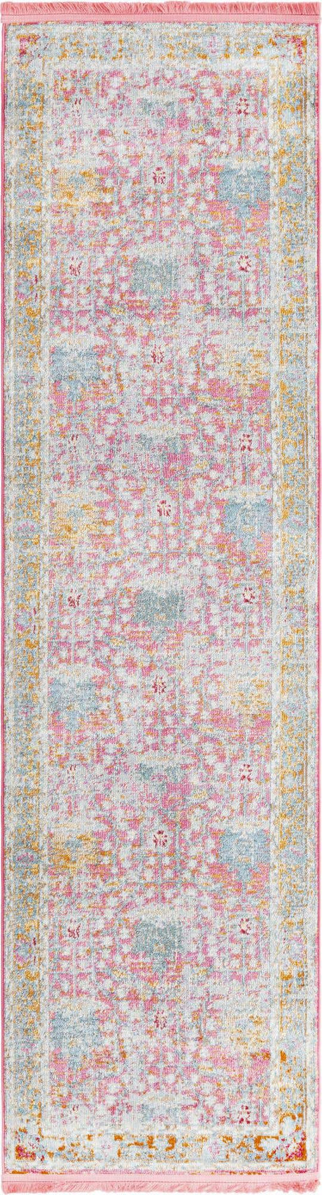 Pink 2' 2 x 8' Paragon Runner Area Rug 100% Polypropylene Colorful Vivid Boho Style Modern Carpet for Unique Interiors for Sale at Rug Engine