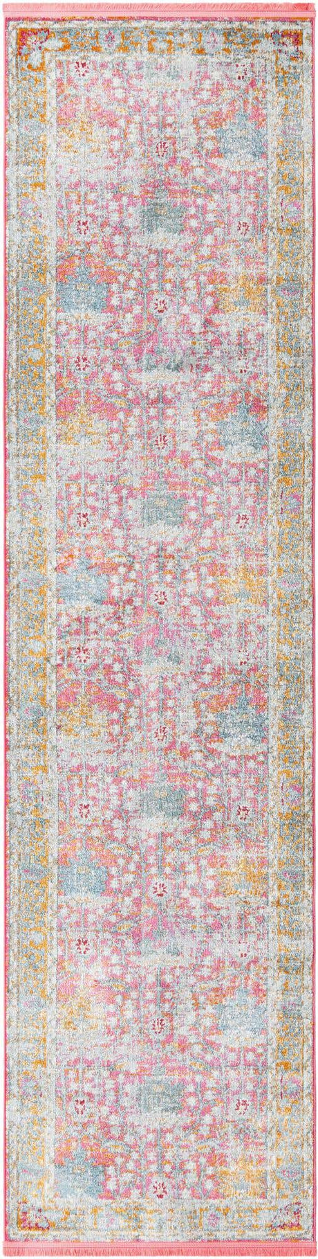 Pink 2' 7 x 10' Paragon Runner Area Rug 100% Polypropylene Colorful Vivid Boho Style Modern Carpet for Unique Interiors for Sale at Rug Engine