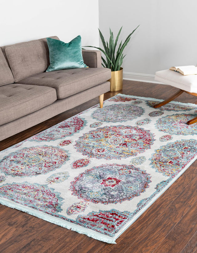 Cream 10' x 14' Paragon Rectangle Area Rug 100% Polypropylene Colorful Vivid Boho Style Modern Carpet for Unique Interiors for Sale at Rug Engine