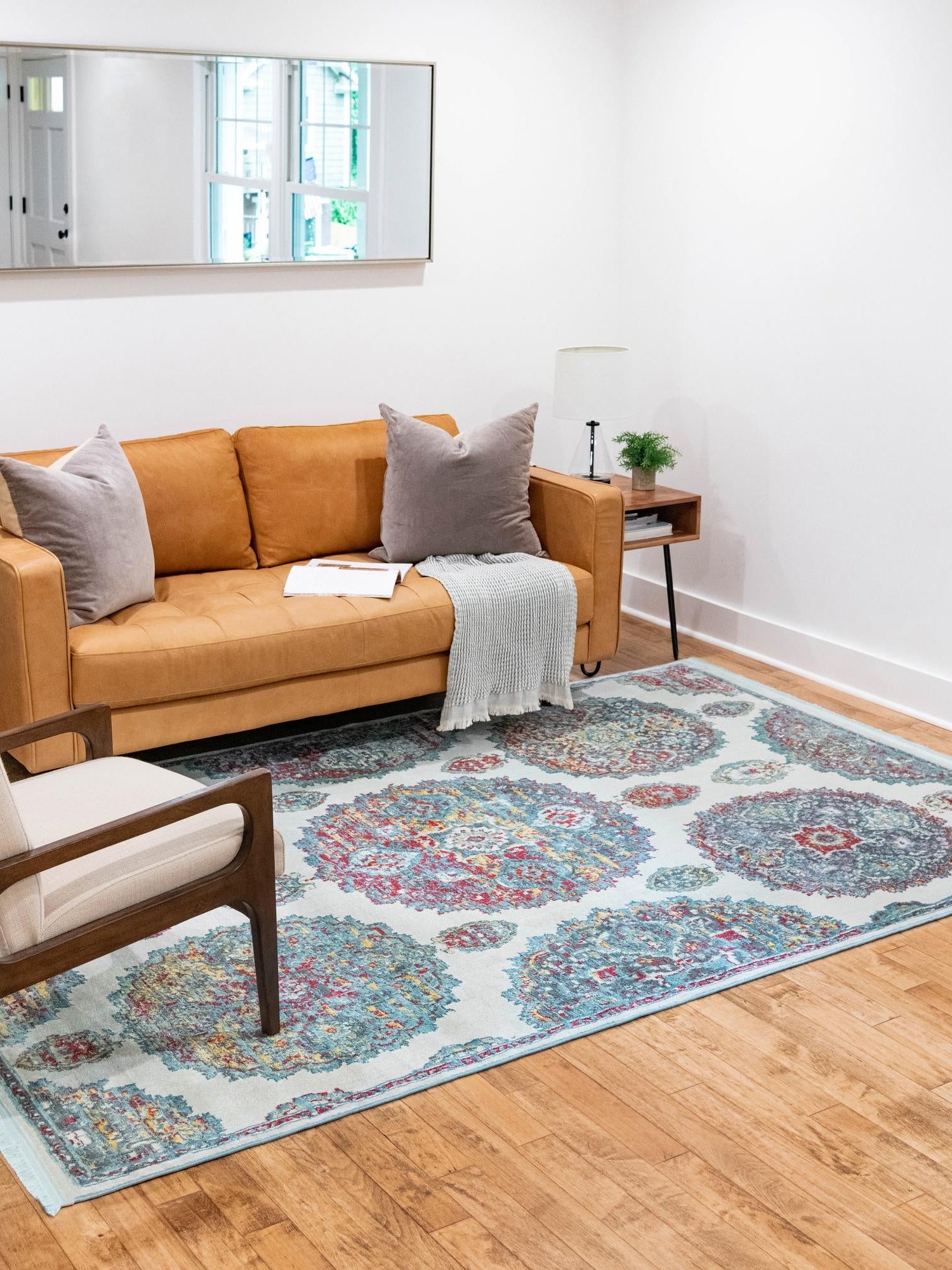 Cream 6' x 9' Paragon Rectangle Area Rug 100% Polypropylene Colorful Vivid Boho Style Modern Carpet for Unique Interiors for Sale at Rug Engine