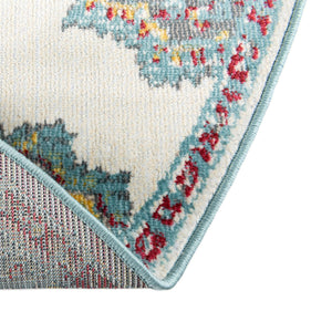 Cream 3' 3 x 3' 3 Paragon Round Area Rug 100% Polypropylene Colorful Vivid Boho Style Modern Carpet for Unique Interiors for Sale at Rug Engine