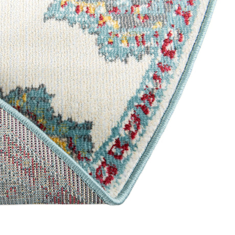 Cream 3' 3 x 3' 3 Paragon Round Area Rug 100% Polypropylene Colorful Vivid Boho Style Modern Carpet for Unique Interiors for Sale at Rug Engine