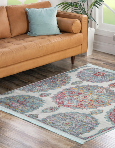 Cream 8' 2 x 8' 2 Paragon Square Area Rug 100% Polypropylene Colorful Vivid Boho Style Modern Carpet for Unique Interiors for Sale at Rug Engine