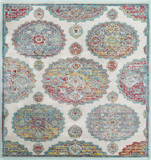 Cream 8' 2 x 8' 2 Paragon Square Area Rug 100% Polypropylene Colorful Vivid Boho Style Modern Carpet for Unique Interiors for Sale at Rug Engine