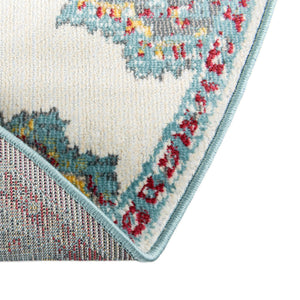 Cream 8' 2 x 10' Paragon Oval Area Rug 100% Polypropylene Colorful Vivid Boho Style Modern Carpet for Unique Interiors for Sale at Rug Engine