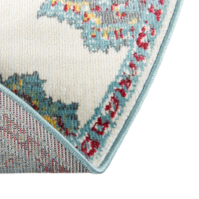 Cream 8' 2 x 10' Paragon Oval Area Rug 100% Polypropylene Colorful Vivid Boho Style Modern Carpet for Unique Interiors for Sale at Rug Engine