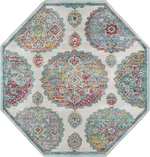 Cream 8' 2 x 8' 2 Paragon Octagon Area Rug 100% Polypropylene Colorful Vivid Boho Style Modern Carpet for Unique Interiors for Sale at Rug Engine