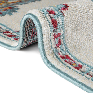 Cream 4' x 4' Paragon Octagon Area Rug 100% Polypropylene Colorful Vivid Boho Style Modern Carpet for Unique Interiors for Sale at Rug Engine