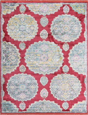 Red 8' 2 x 10' Paragon Rectangle Area Rug 100% Polypropylene Colorful Vivid Boho Style Modern Carpet for Unique Interiors for Sale at Rug Engine