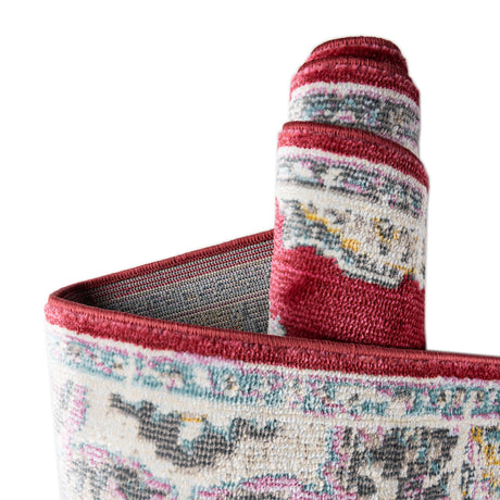 Red 8' 2 x 10' Paragon Rectangle Area Rug 100% Polypropylene Colorful Vivid Boho Style Modern Carpet for Unique Interiors for Sale at Rug Engine