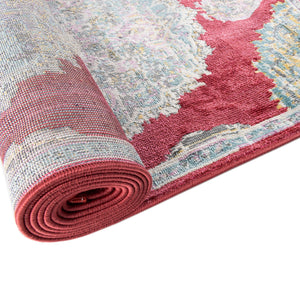 Red 6' x 9' Paragon Rectangle Area Rug 100% Polypropylene Colorful Vivid Boho Style Modern Carpet for Unique Interiors for Sale at Rug Engine