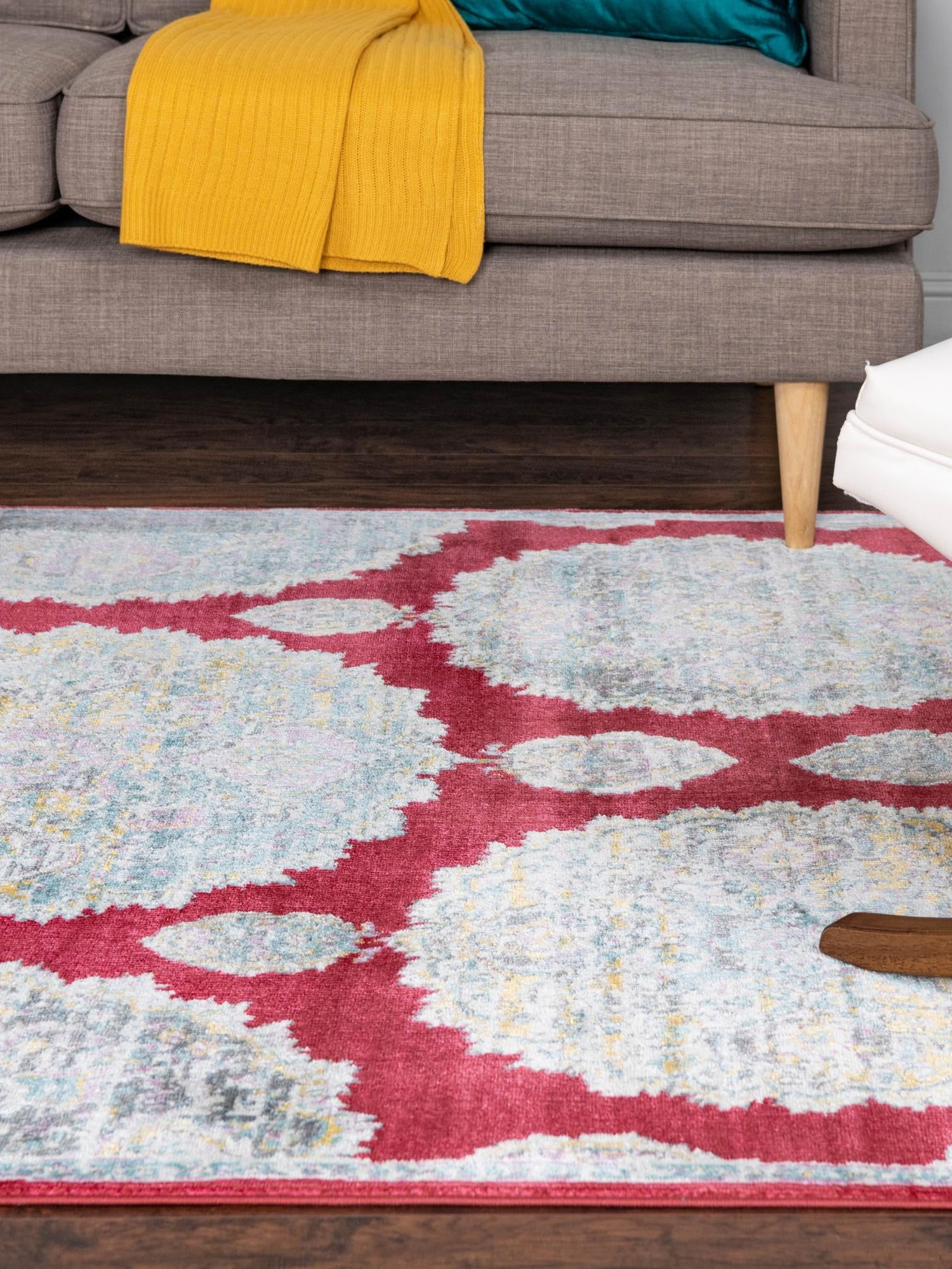 Red 2' 2 x 3' Paragon Rectangle Area Rug 100% Polypropylene Colorful Vivid Boho Style Modern Carpet for Unique Interiors for Sale at Rug Engine